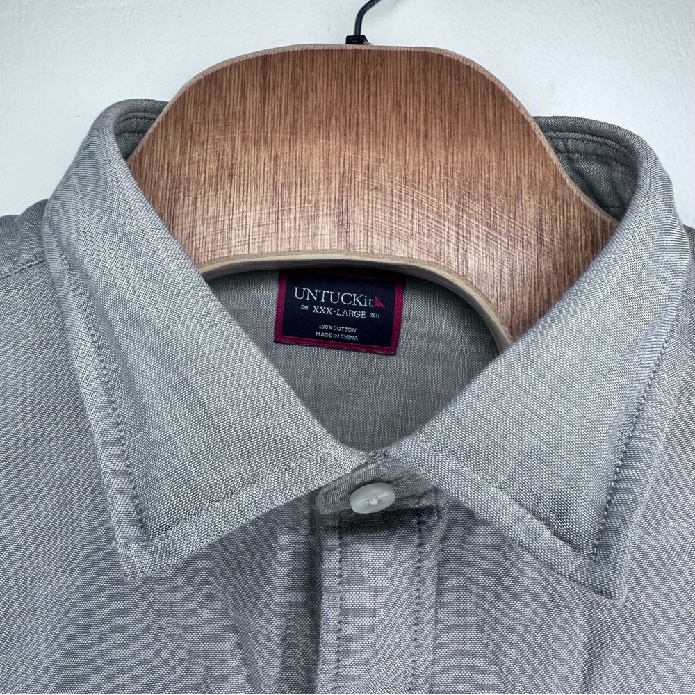 UNTUCKit Valadige Gray Long Sleeve Button Up Mens XXXL Shirt - Picture 4 of 5